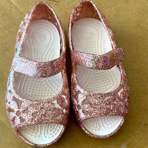 Toddler glitter Crocs sandals size 7c